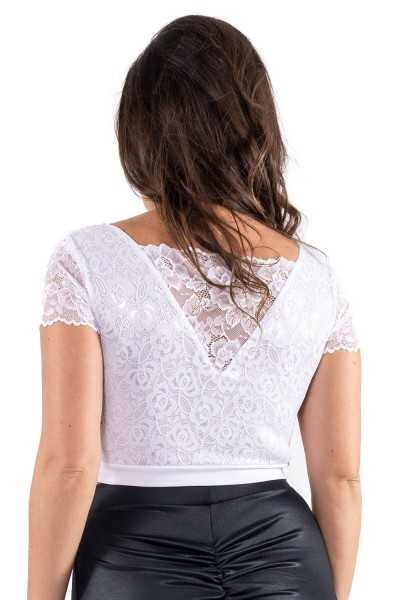 Top corto sexy reversibile bianco