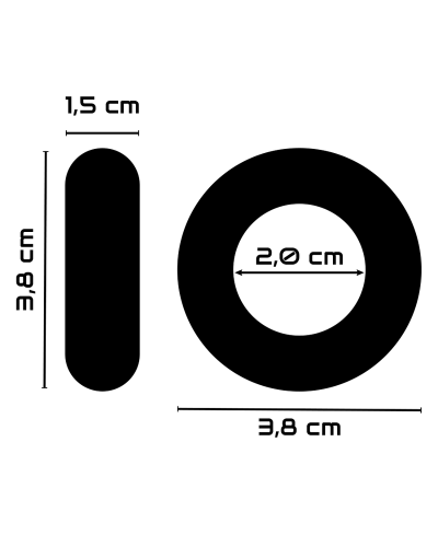 Anello fallico flessibile 3,8 cm PR04 nero