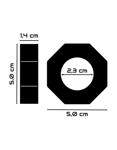 Anello fallico flessibile 5 cm PR10 nero