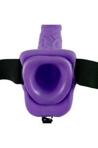 Strap on con dildo 17,8 cm viola Vibrating Hollow Strap on With Balls