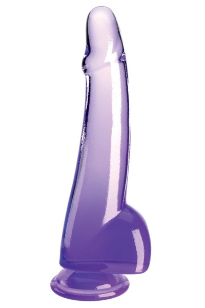 Dildo realistico trasparente con testicoli 27,9 cm