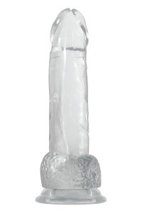 Dildo realistico trasparente con testicoli Crystal Clear 21 cm