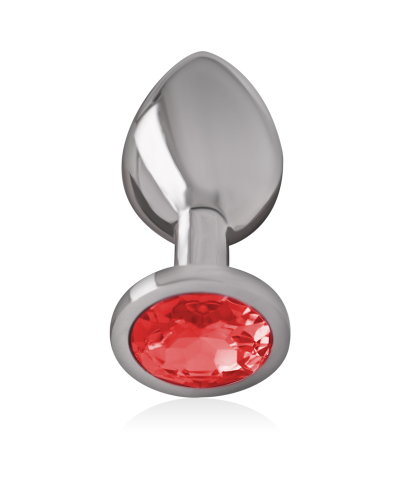 Plug anale in metallo con cristallo rosso