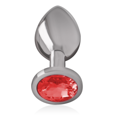 Plug anale in metallo con cristallo rosso
