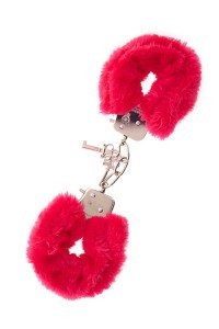 Manette in metallo con peluche rosso