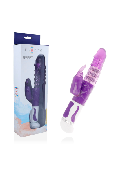 Vibratore rabbit rotante Guppy viola