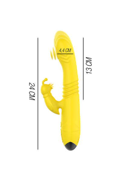 Vibratore rabbit multifunzioni Toky giallo