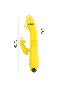 Vibratore rabbit multifunzioni Toky giallo