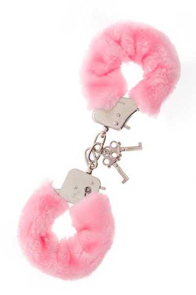 Manette in metallo con peluche rosa