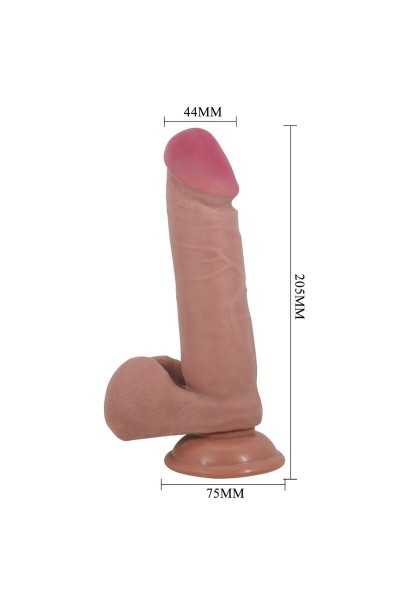 Dildo realistico con ventosa Sliding skin 21,5 cm mulatto