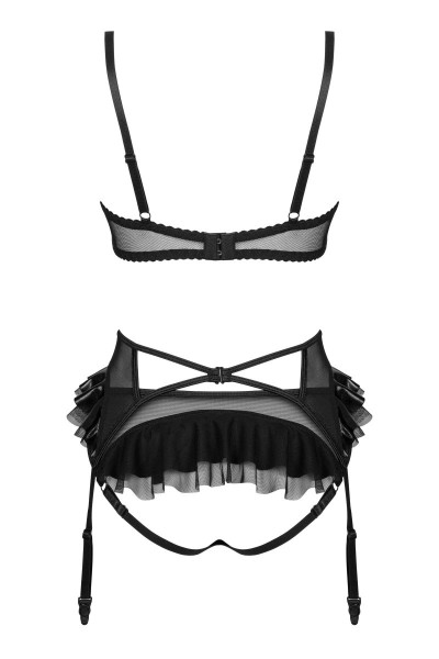 Set con reggicalze in pizzo e wetlook Rafaella