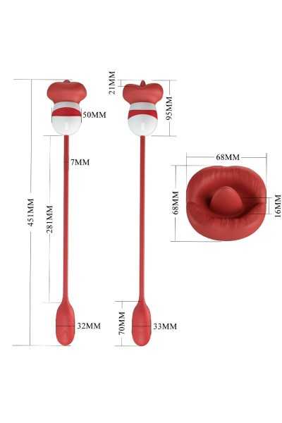 Masturbatore a forma di bocca Aliyah rosso