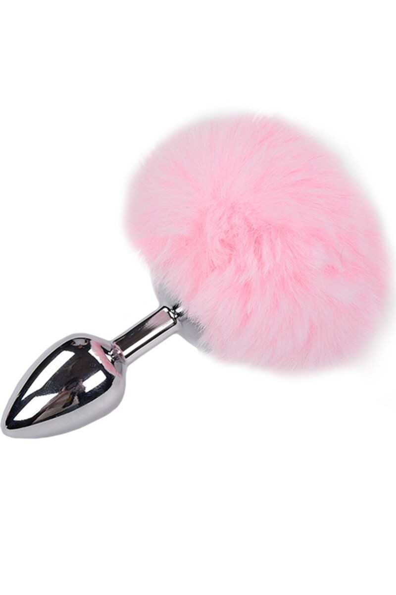 Plug anale Metal Anal Fluffy rosa taglia L