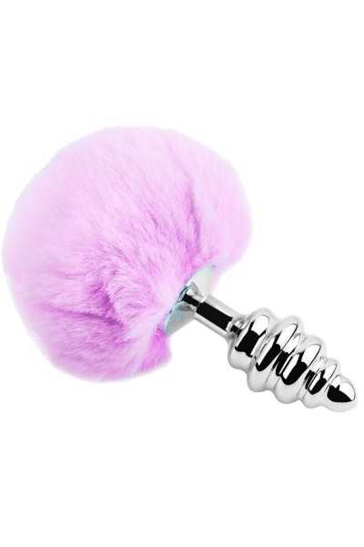 Plug anale Metal Anal Fluffy Twist lilla taglia L