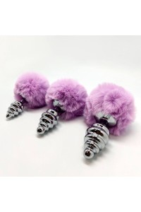 Plug anale Metal Anal Fluffy Twist lilla taglia L