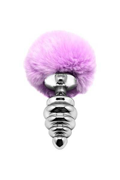 Plug anale Metal Anal Fluffy Twist lilla taglia L