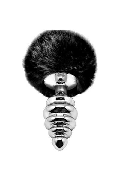 Plug anale Metal Anal Fluffy Twist nero taglia L