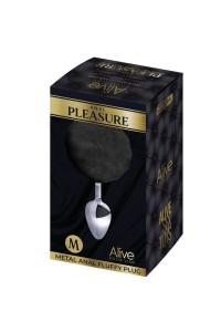 Plug anale Metal Anal Fluffy Twist nero taglia M