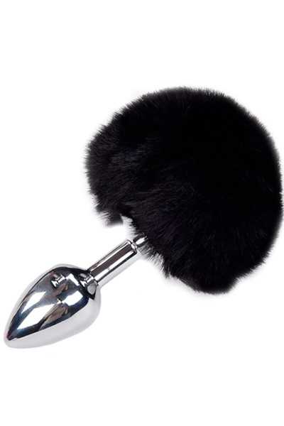 Plug anale Metal Anal Fluffy nero taglia M