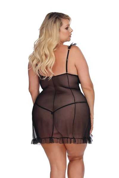 Chemise in tulle nero Dixie