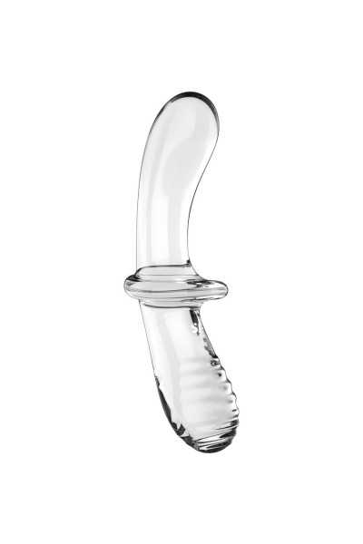 Dildo doppio in vetro trasparente Double Crystal