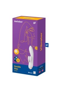 Vibratore rabbit con app Double Flex Bianco