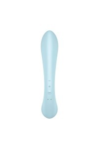 Vibratore rabbit con stimolatore wand Triple Oh azzurro