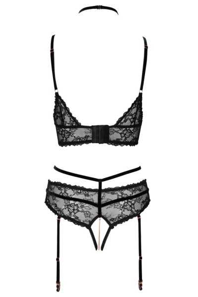 Set intimo in pizzo e velluto con catene