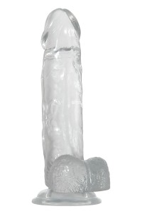 Dildo realistico trasparente con testicoli Crystal Clear 21 cm