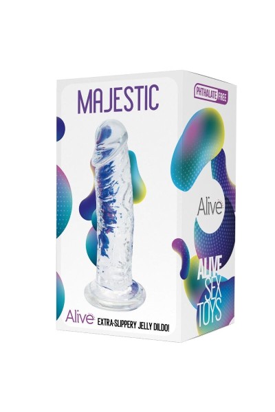 Dildo jelly trasparente Majestic 14,7 cm