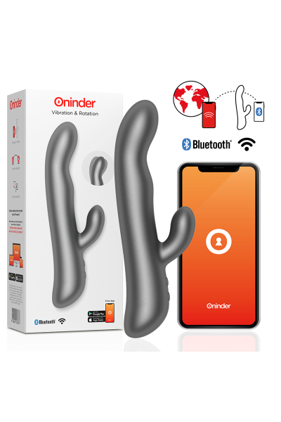 Vibratore rabbit rotante con app Oslo nero