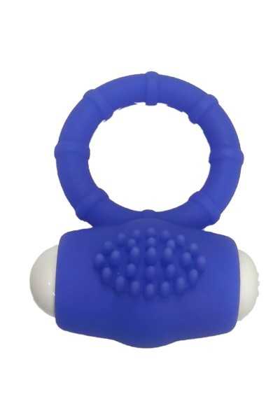 Anello vibrante in silicone blu