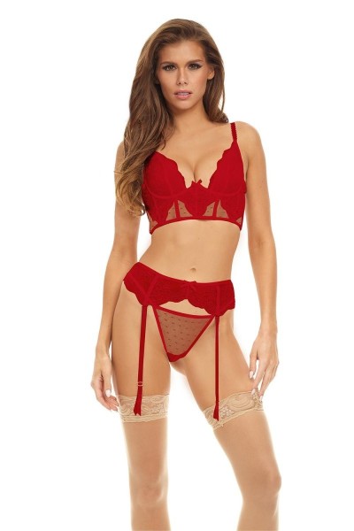 Completino 3 pezzi Peek a Boo rosso