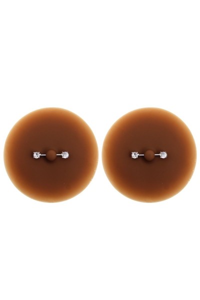 Copricapezzoli piercing a barra con diamanti finti