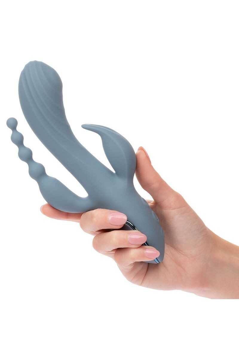 Vibratore rabbit Triple Ecstasy grigio