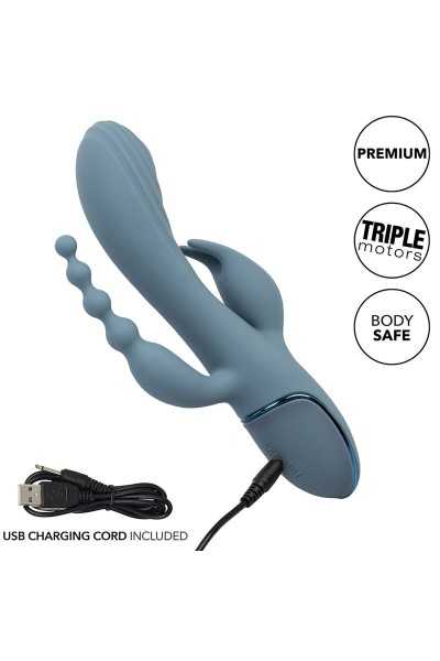 Vibratore rabbit Triple Ecstasy grigio