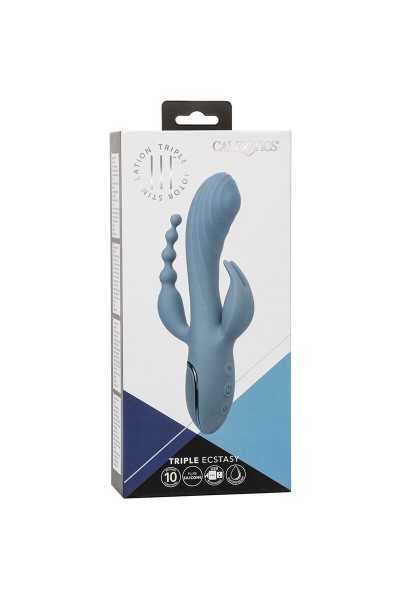 Vibratore rabbit Triple Ecstasy grigio