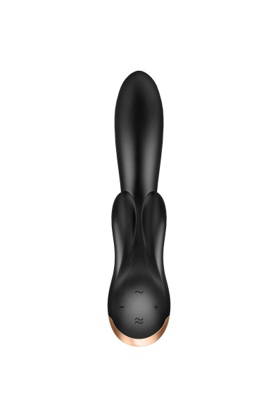 Vibratore rabbit con app Double Flex nero