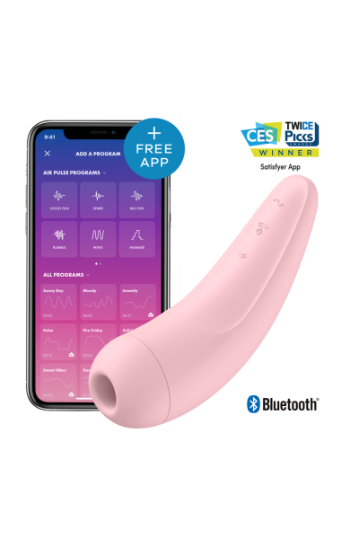 Stimolatore clitorideo con app Curvy 2 + rosa - Satisfyer