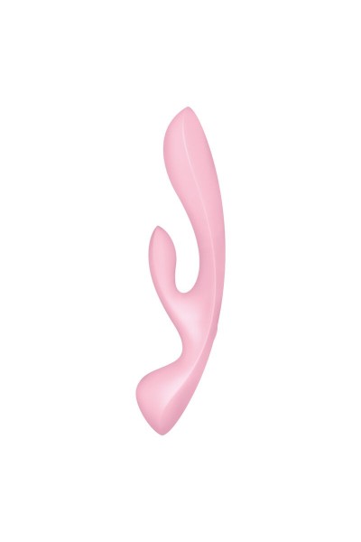 Vibratore rabbit con stimolatore wand Triple Oh rosa