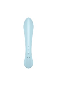 Vibratore rabbit con stimolatore wand Triple Oh azzurro