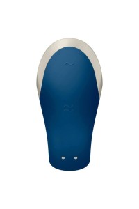 Vibratore per coppia con app e telecomando Double Love Luxury blu - Satisfyer