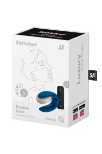 Vibratore per coppia con app e telecomando Double Love Luxury blu - Satisfyer