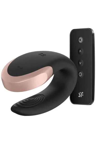 Vibratore Per Coppia Con App E Telecomando Double Love Luxury nero - Satisfyer