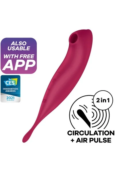 Succhia clitoride vibrante con app Twirling Pro rosso