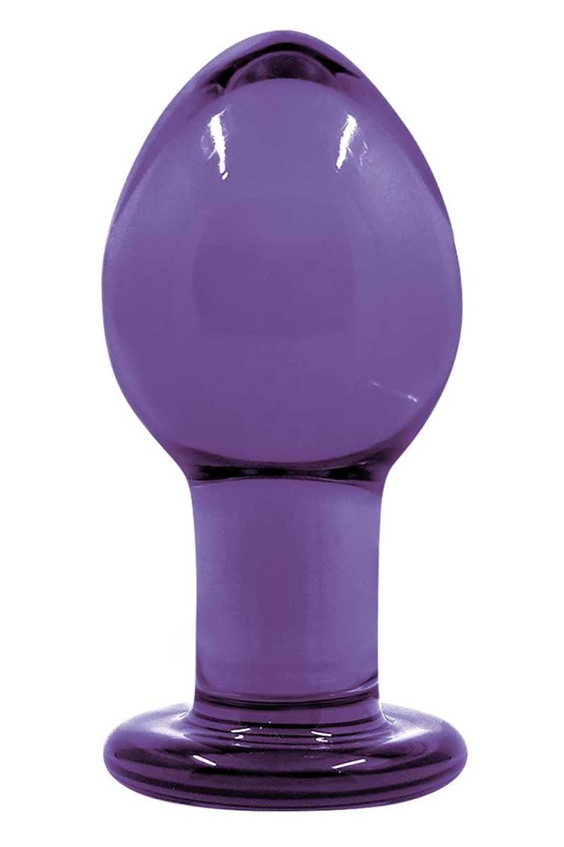 Plug anale in vetro Crystal medio viola