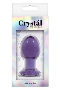 Plug anale in vetro Crystal medio viola