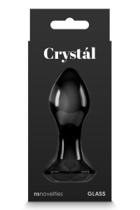 Plug anale in vetro Crystal Gem nero