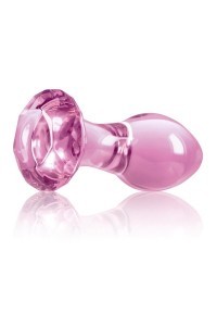 Plug anale in vetro Crystal Gem rosa