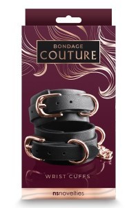 Manette nere con dettagli dorati Bondage Couture